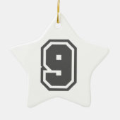 Nummer 9 keramikornament (Vorne)