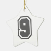 Nummer 9 keramikornament (Links)