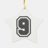 Nummer 9 keramikornament (Hinten)