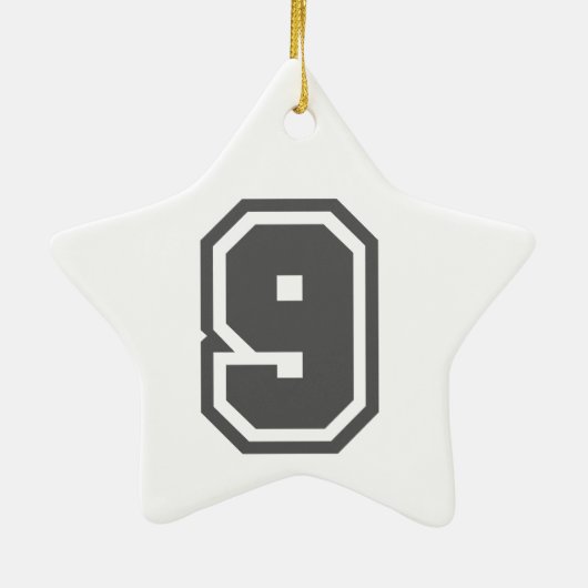 Nummer 9 keramikornament (Hinten)