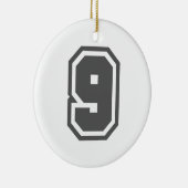 Nummer 9 keramikornament (Rechts)