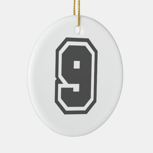 Nummer 9 keramikornament (Rechts)