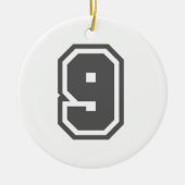 Nummer 9 keramikornament (Vorne)