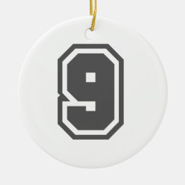 Nummer 9 keramikornament