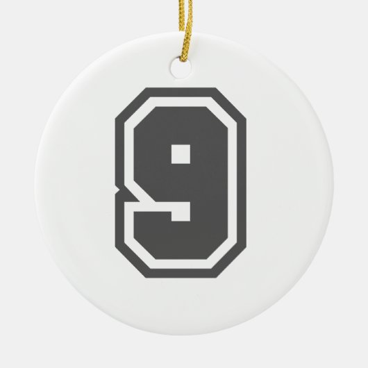 Nummer 9 keramikornament (Vorne)