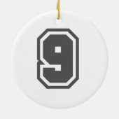 Nummer 9 keramikornament (Hinten)