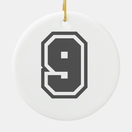 Nummer 9 keramikornament (Hinten)