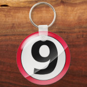 Nummer 9 rote Schlüsselkette Schlüsselanhänger (Vorderseite)