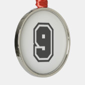 Nummer 9 silbernes ornament (Rechts)