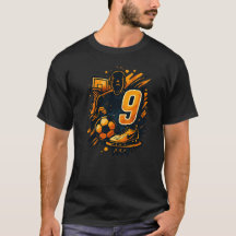 Nummer 9 T - Shirt für Sport - Fußball und Basketb