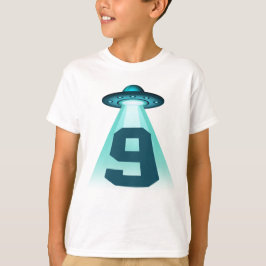 Nummer 9 UFO Alien Thema 9 Jahre Jungen T-Shirt