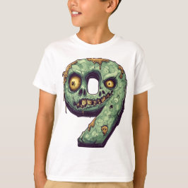 Nummer 9 Zombie Halloween Thema 9 Jahre alte Kinde T-Shirt