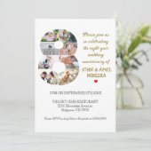 Nummer acht Foto Hochzeitsfeier Einladung (Stehend Vorderseite)