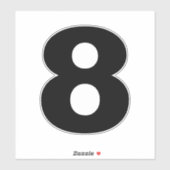 Nummer acht Schwarz-Weiß-Aufkleber Aufkleber (Blatt)