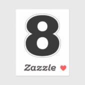 Nummer acht Schwarz-Weiß-Aufkleber Aufkleber (Blatt)
