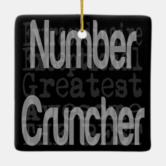 Nummer Cruncher Extraordinator Keramikornament (Rückseite)