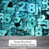 Nummer Crunching Champ Funny Accountant Weiß Schreibtischnamensplakette