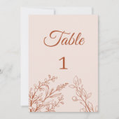 Nummer der einfachen Boho-Blumenkarte Einladung (Vorderseite)