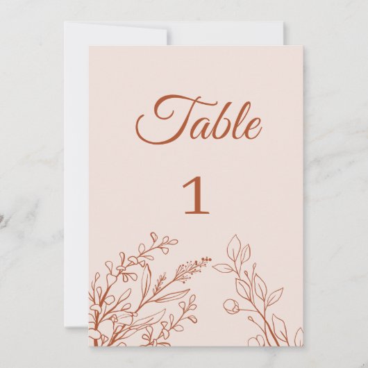 Nummer der einfachen Boho-Blumenkarte Einladung (Vorderseite)