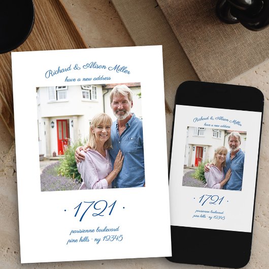 Nummer der neuen Haustür Elegantes Foto Bewegung Ankündigung