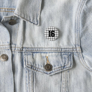 Nummer des modernen Hahnentrittmuster Dots Sports  Button