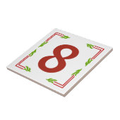 Nummer des Vintagen Leafy Square Fliese (Seite)