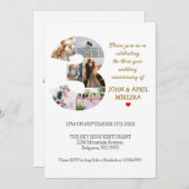 Nummer drei Foto Hochzeitsfeier Einladung (Vorne/Hinten)