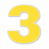 Nummer drei Gold- und Weißaufkleber Aufkleber (Vorderseite)