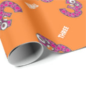 Nummer drei orange geschenkpapier (Rolleneckpunkt)