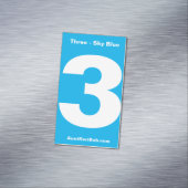Nummer drei Sky Blue Business Card Magnet (Beispiel)