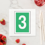 Nummer drei weiße und grüne Napkins Serviette (Beispiel)