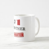 Nummer eins 1 Bruder Minimal Schwarzer Funny Kaffeetasse (VorderseiteRechts)