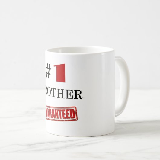 Nummer eins 1 Bruder Minimal Schwarzer Funny Kaffeetasse (VorderseiteRechts)