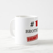Nummer eins 1 Bruder Minimal Schwarzer Funny Kaffeetasse (Vorderseite Links)