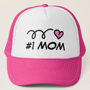 Nummer eins #1 Mami Trucker-Mütze mit süßem rosa H Truckerkappe