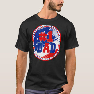 Nummer eins 1 Vater US-Flagge Daddy Vatertag Beste T-Shirt