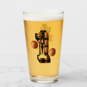 Nummer eins Basketballnummer Glas