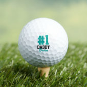 Nummer Eins Daddy Aquamariner Mit Monogramm Vater Golfball (Insitu T-Shirt)