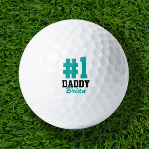 Nummer Eins Daddy Aquamariner Mit Monogramm Vater Golfball
