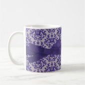 Nummer eins Feuchte Mama Damaske lila graue Tasse (Links)