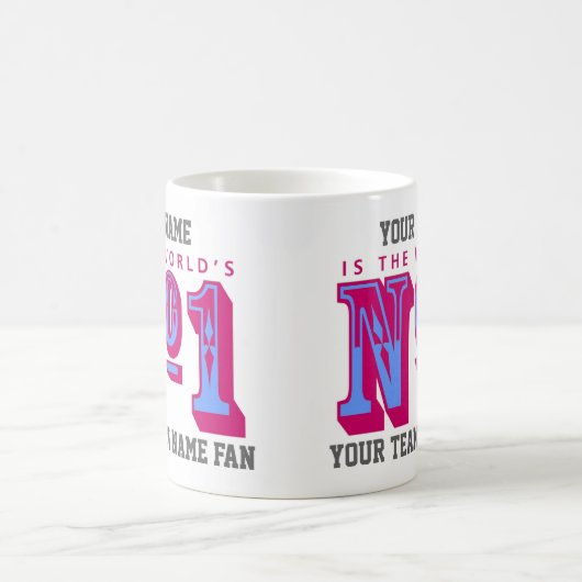 Nummer eins Fußballfan. Claret und Blau Kaffeetasse (Mittel)