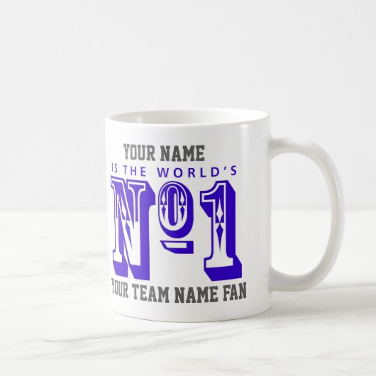 Nummer eins Fußballfan. Fußball-Unterstützer Kaffeetasse (Rechts)