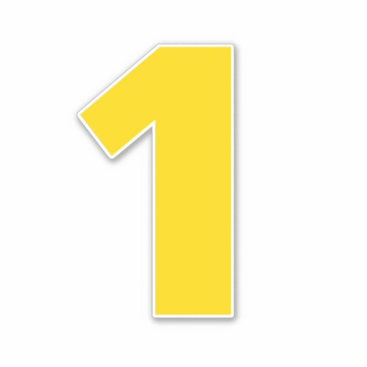 Nummer eins Gold- und Weißaufkleber Aufkleber (Vorderseite)