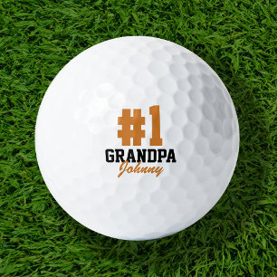 Nummer Eins Großvater Orange Mit Monogramm Vaterta Golfball