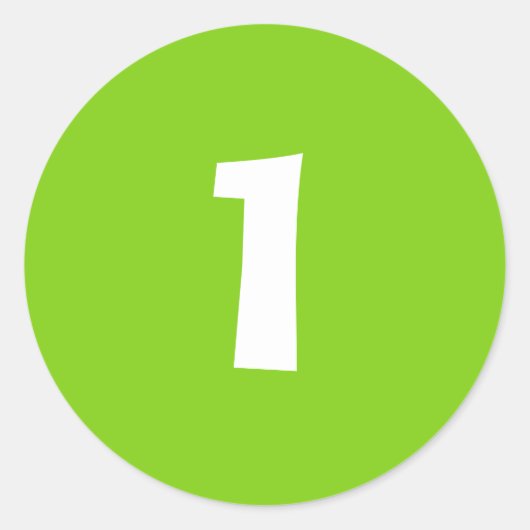 Nummer eins Kleine runde Grüne Sticker von Janz (Vorderseite)