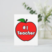 Nummer eins Lehrer Apple Postkarte (Stehend Vorderseite)