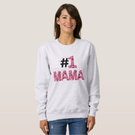 Nummer eins Mama Typografie Blumenbienen Sweatshirt