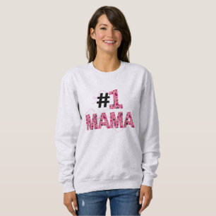 Nummer eins Mama Typografie Blumenbienen Sweatshirt