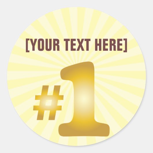 Nummer eins mit individuelle Name Runder Aufkleber (Vorderseite)