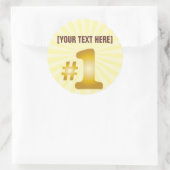 Nummer eins mit individuelle Name Runder Aufkleber (Tasche)
